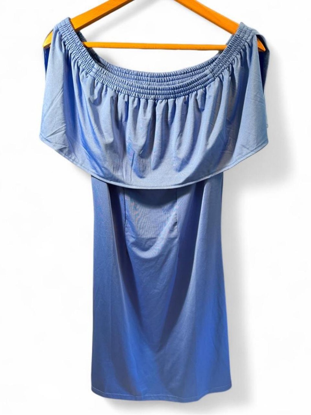 Off-Shoulder Strapless Women's Dress in Light Blue